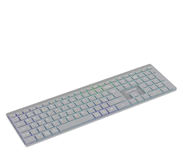 CANYON Klawiatura HKB-W11 UK/US RGB Dwa Tryby Bezprzewodowa Szara CNS-HBTK11G - 1348464 - zdjęcie 5